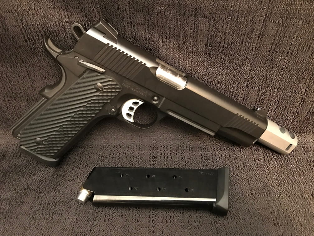 460 Rownland Firearm side view with black pistol grip