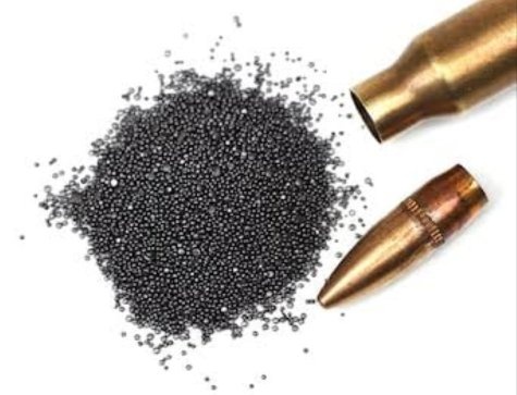 a shell casing with gunpowder and bullet